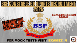 Read more about the article BSF Constable GD Sports Recruitment 2025 {391 Post} Apply Online