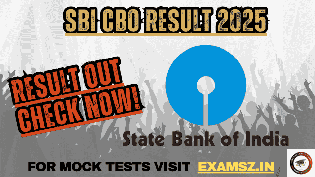 SBI CBO Result 2025 {OUT} Circle Based Officer Scorecard Download