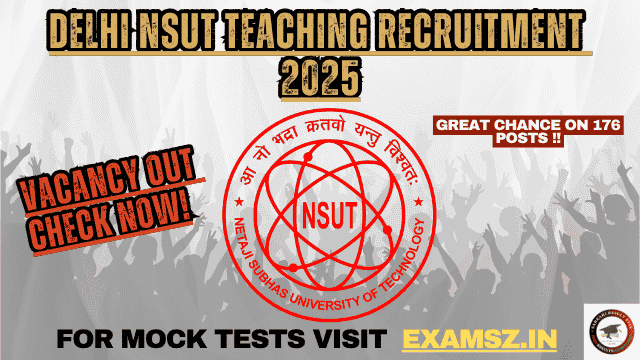 Read more about the article Delhi NSUT Teaching Recruitment 2025 For – 176 Post