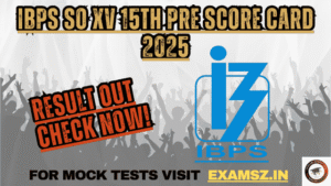 Read more about the article IBPS SO XV 15th Pre Score Card 2025