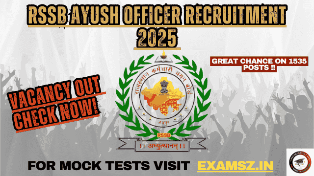 Read more about the article RSSB Ayush Officer Recruitment 2025 FOR {1535 Post}