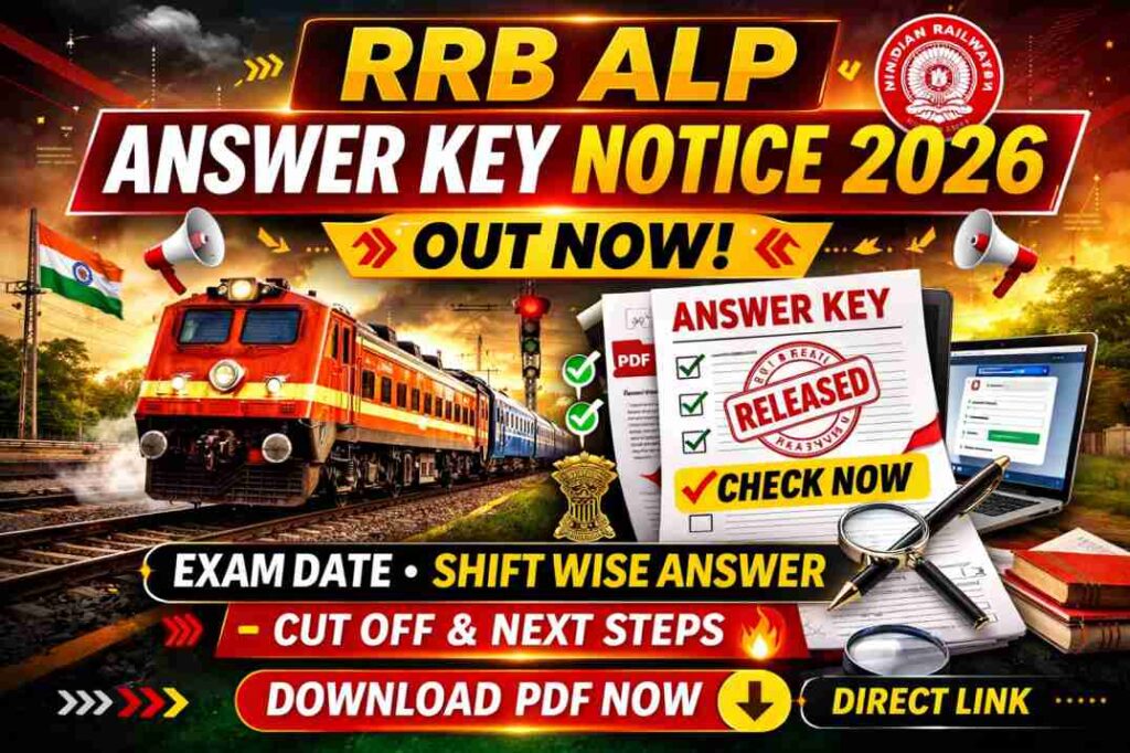 RRB ALP Answer Key Notice 2026
