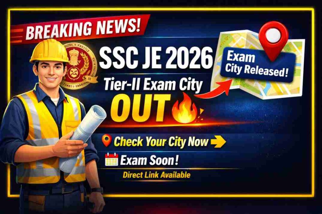 SSC JE Engineer Tier-II Exam City Notice 2026